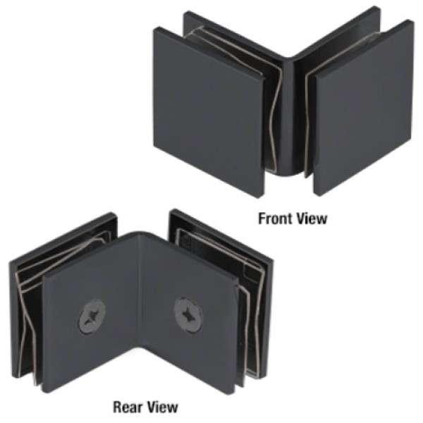 Matte Black Square Open Face 90 Degree Square Glass Clamp